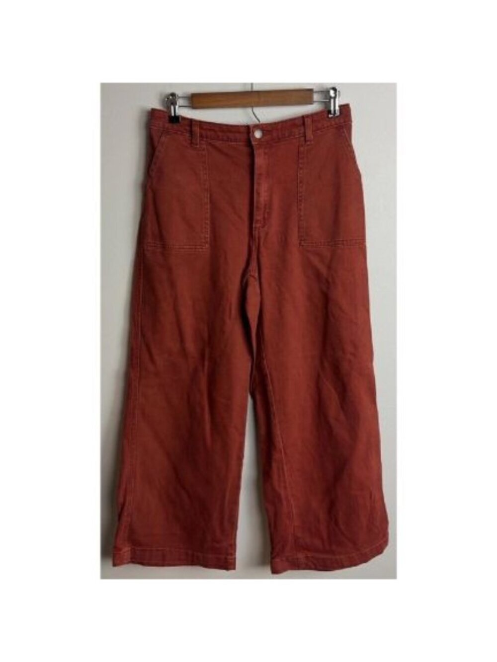 Universal Thread Wide Leg Pants Rust Cotton Blend Size 8/29R Autumn Fall Womenโs